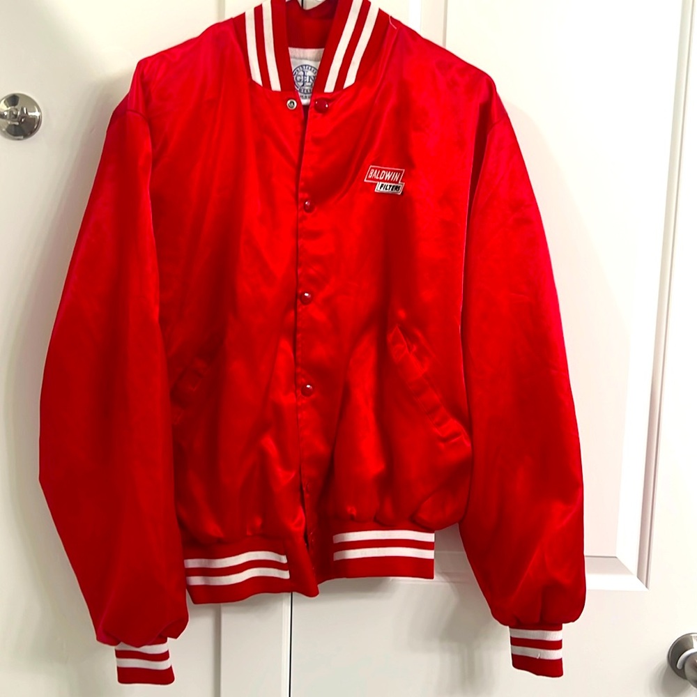 Vintage Bomber Jacket - Red Baldwin Foltera